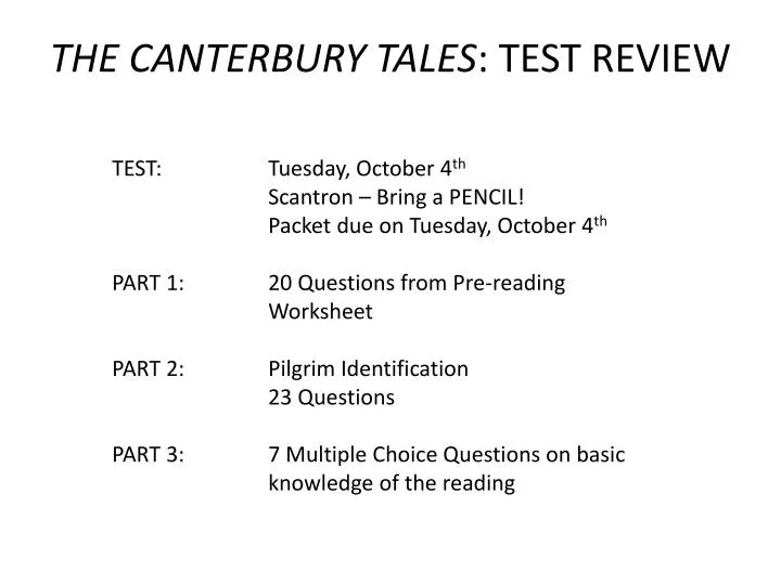 the canterbury tales test review