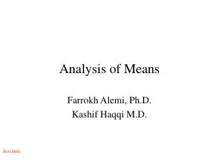 Analysis of Means