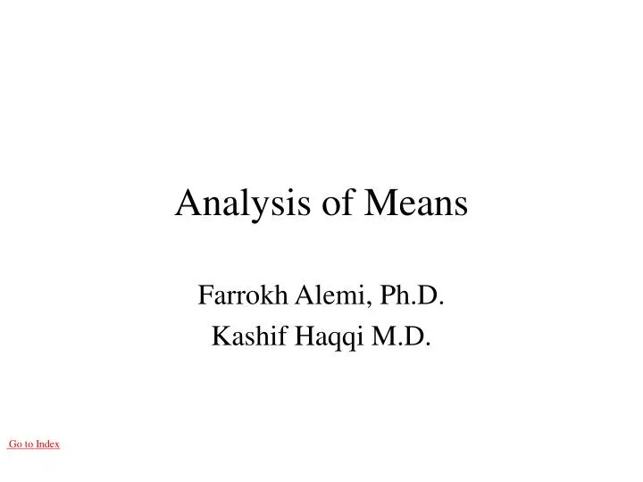 analysis of means