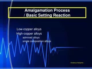 Amalgamation Process / Basic Setting Reaction