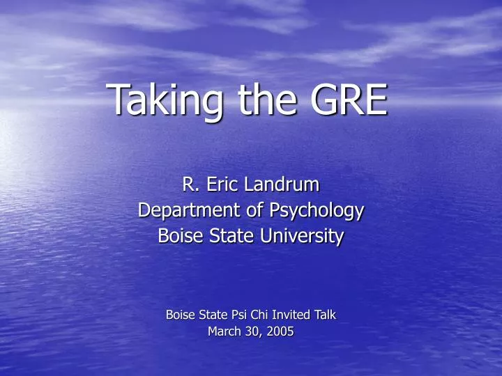 taking the gre