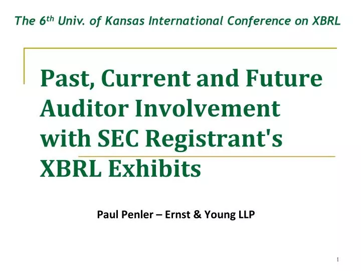 past current and future auditor involvement with sec registrant s xbrl exhibits