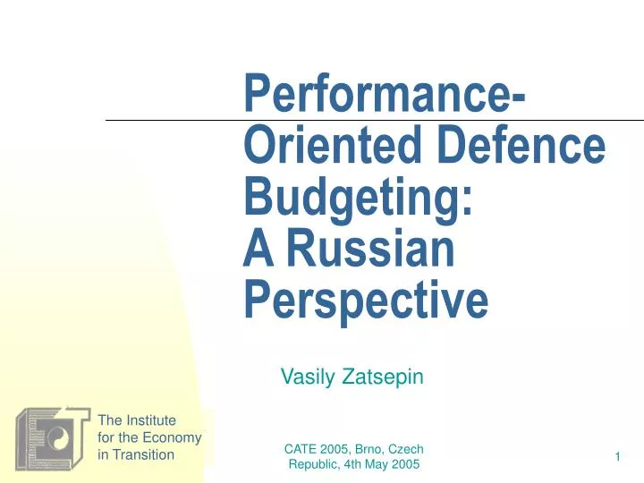 performance oriented defence budgeting a russian perspective