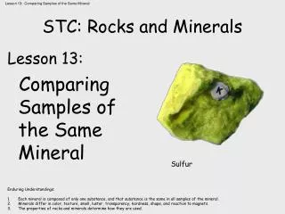 STC: Rocks and Minerals