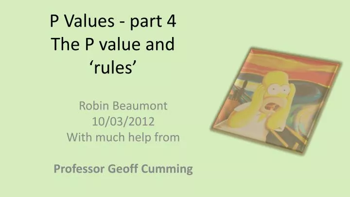 p values part 4 the p value and rules