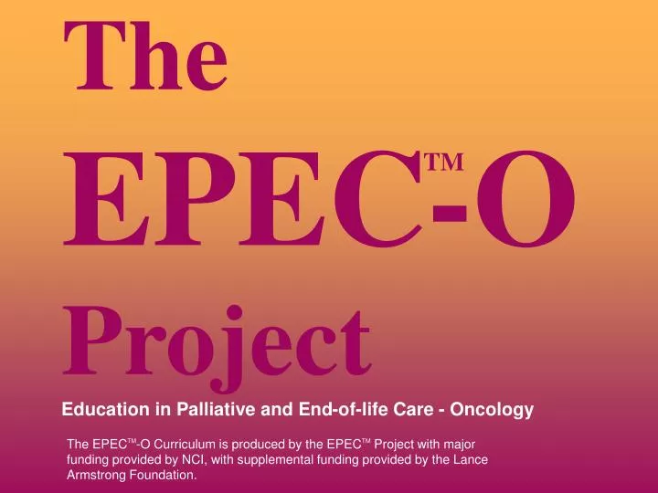 the epec o project education in palliative and end of life care oncology