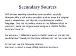 Secondary Sources - slide 1