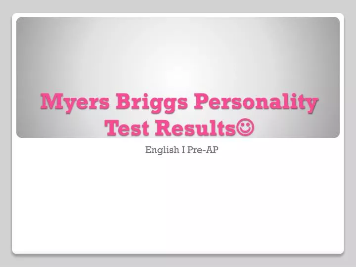 myers briggs personality test results