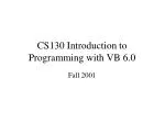 CS130 Introduction to Programming with VB 6.0 - slide 1
