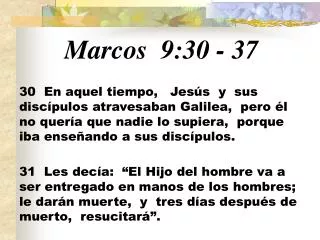 Marcos 9:30 - 37