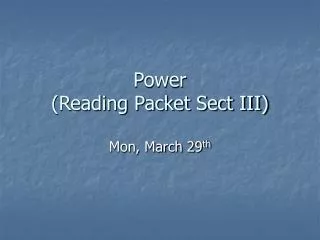power reading packet sect iii