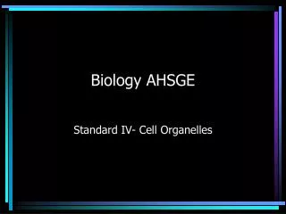 Biology AHSGE
