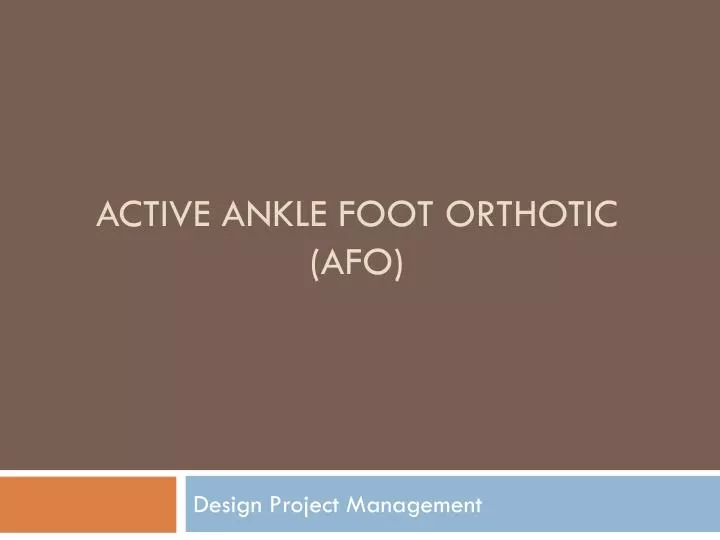 active ankle foot orthotic afo