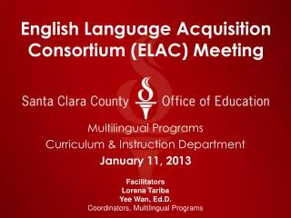 English Language Acquisition Consortium (ELAC) Meeting