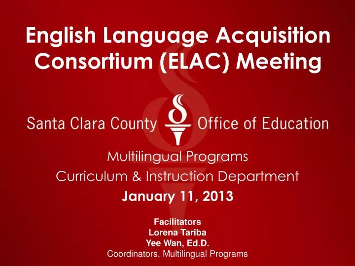 english language acquisition consortium elac meeting