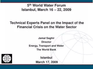 Technical Experts Panel on the Impact of the Financial Crisis on the Water Sector