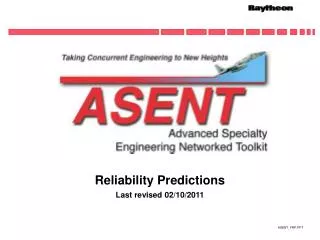Reliability Predictions Last revised 02/10/2011