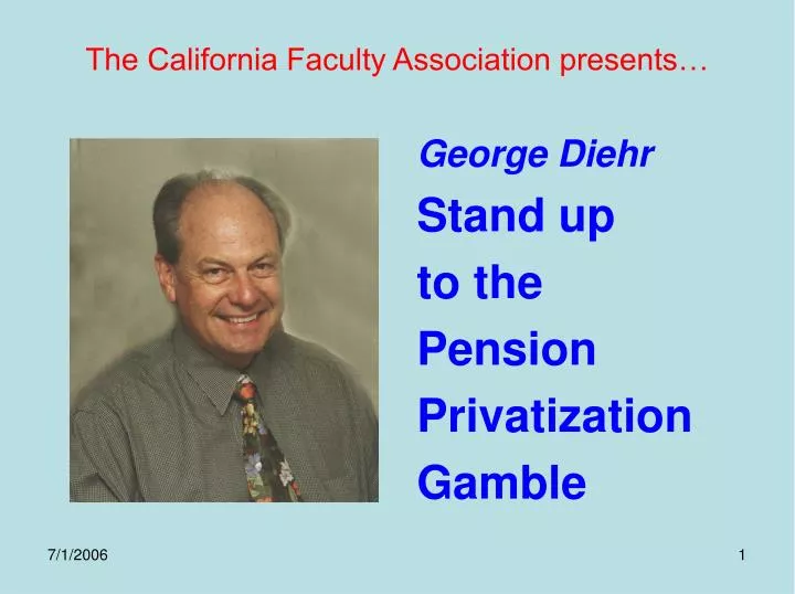 the california faculty association presents