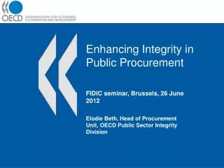 Enhancing Integrity in Public Procurement