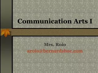 Communication Arts I