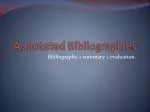 Annotated Bibliographies - slide 1
