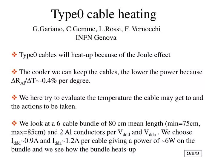 type0 cable heating