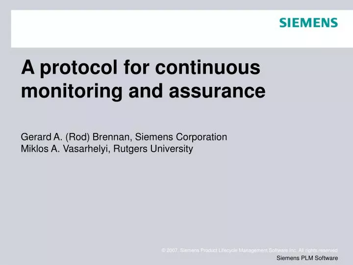 a protocol for continuous monitoring and assurance