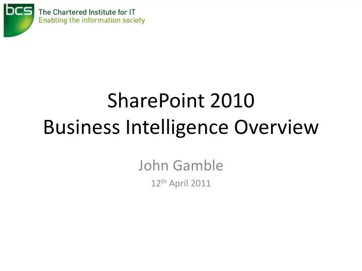 sharepoint 2010 business intelligence overview