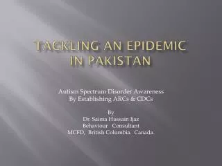 Tackling an Epidemic in Pakistan