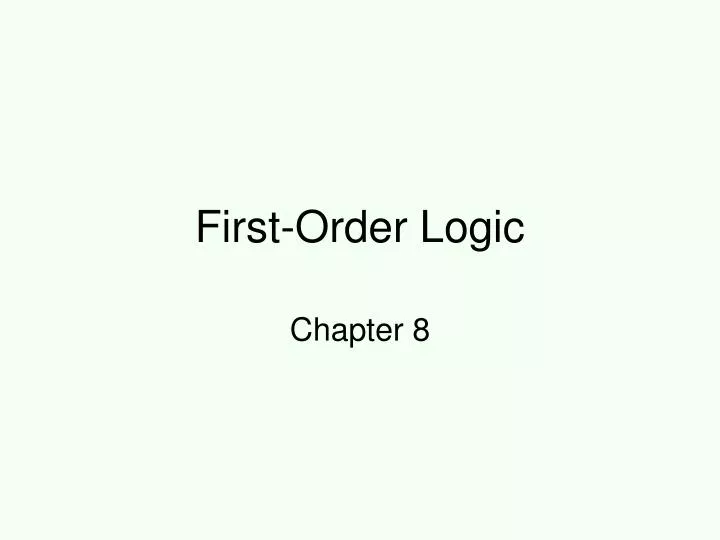 first order logic