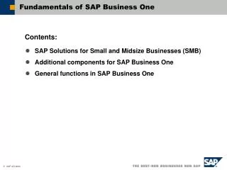 Fundamentals of SAP Business One