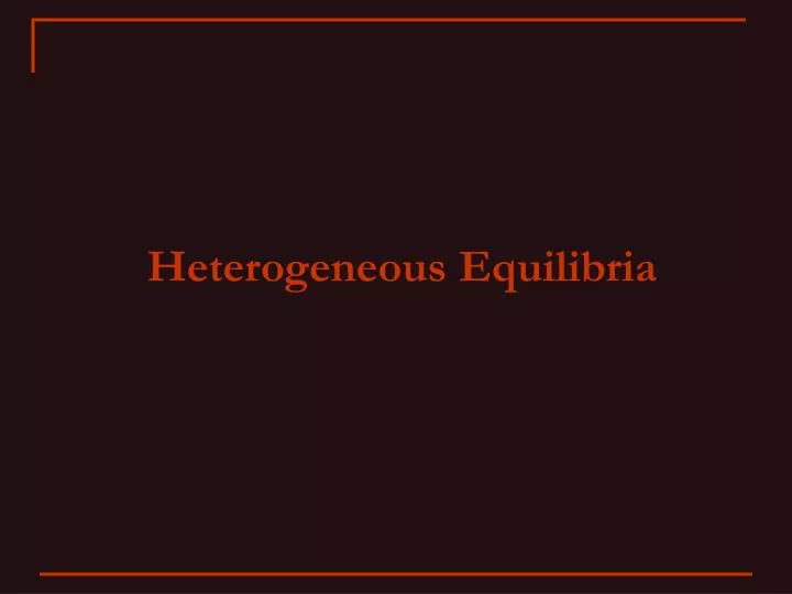 heterogeneous equilibria