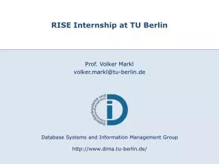 RISE Internship at TU Berlin