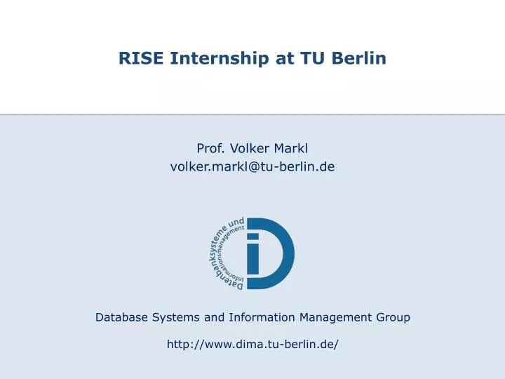 rise internship at tu berlin