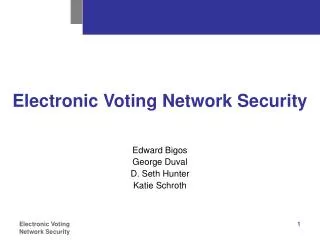 Electronic Voting Network Security