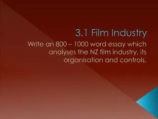 3.1 Film Industry