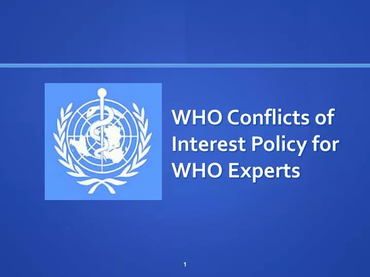 who conflicts of interest policy for who experts