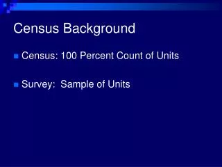Census Background