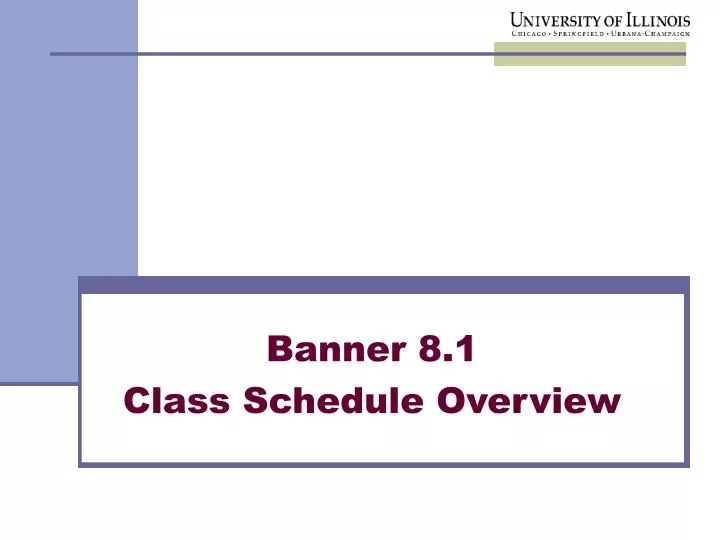 banner 8 1 class schedule overview