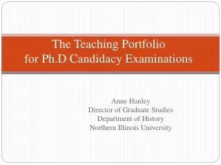The Teaching Portfolio for Ph.D Candidacy Examinations