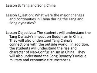Lesson 3: Tang and Song China