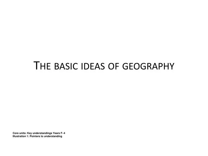 the basic ideas of geography