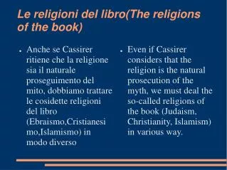 Le religioni del libro(The religions of the book)