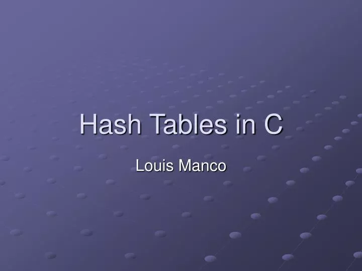 hash tables in c