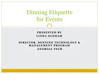 Dinning Etiquette for Events