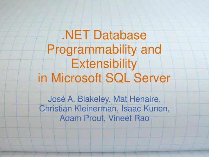 net database programmability and extensibility in microsoft sql server