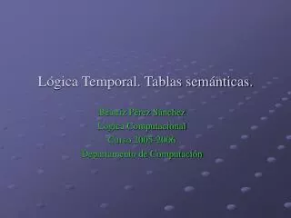 l gica temporal tablas sem nticas