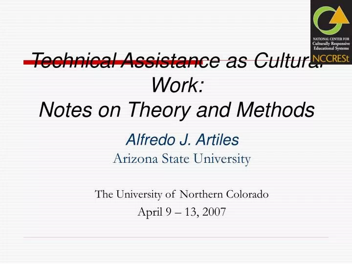 technical assistance as cultural work notes on theory and methods