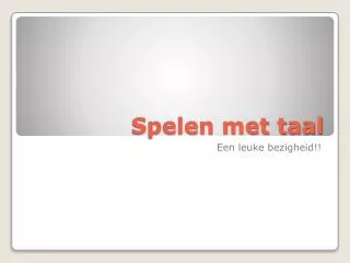 spelen met taal