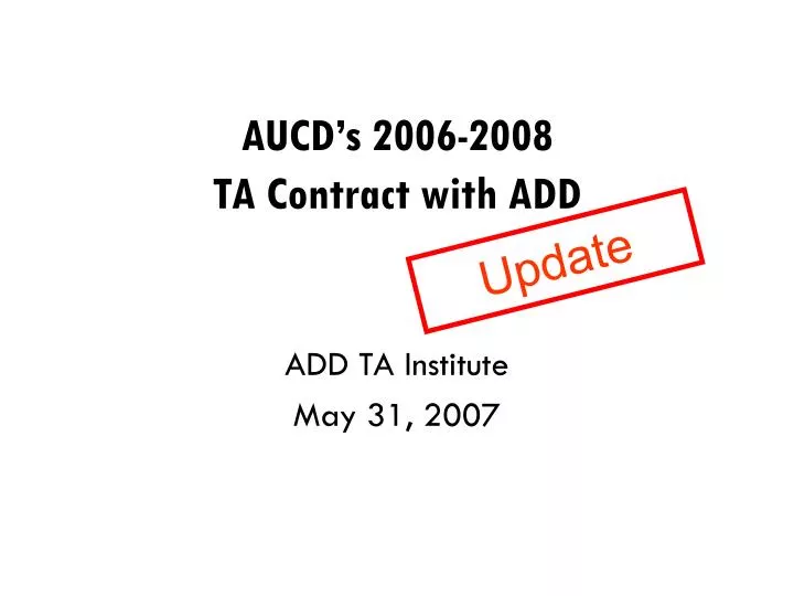 aucd s 2006 2008 ta contract with add